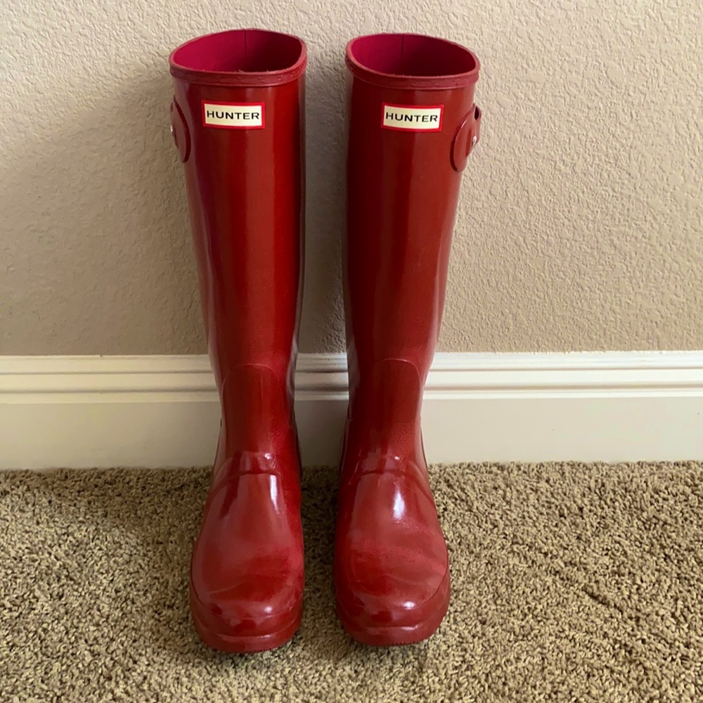 Hunter Rainboots Red